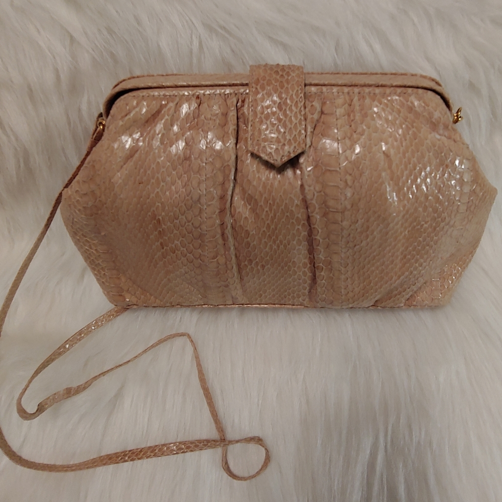 Vtg Mary Ann Rosenfeld Snakeskin Bag